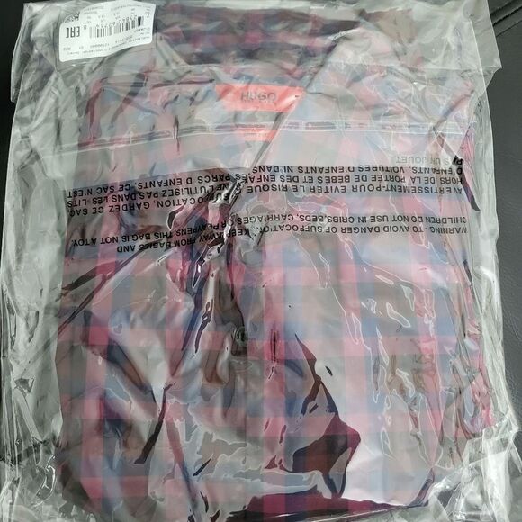 Hugo C-Jenno Check Shirt-RED-EU 39/US 15.5 - Picture 2 of 7